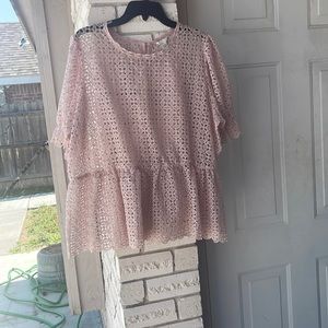 This blouse is the brand Cato, size 18/20w, pastel pink